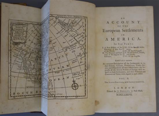 [Burke, Edmund, et al] - An Account of European Settlements in America, 2 vols, 6th edition, 8vo, calf,